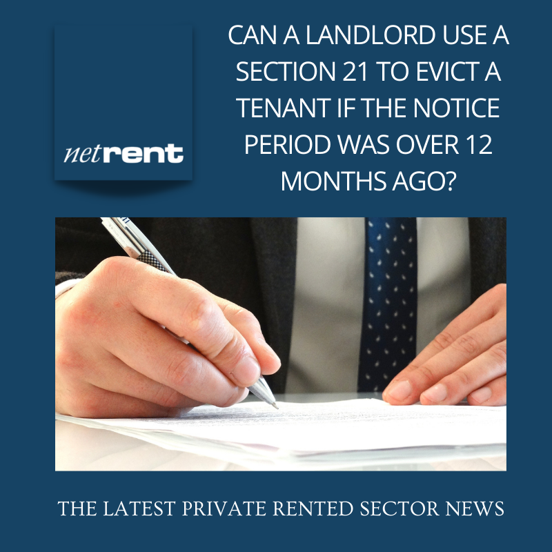 Can a landlord use a section 21 to evict a tenant if the notice period